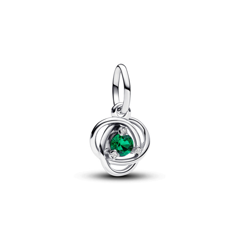 May Birthstone Eternity Circle Dangle Charm