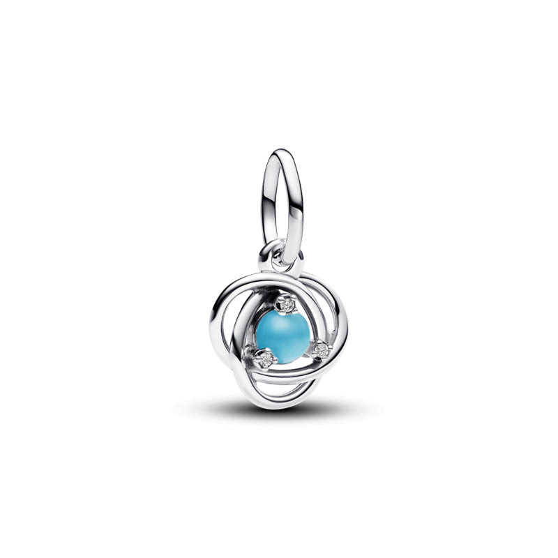 December Birthstone Eternity Circle Dangle Charm