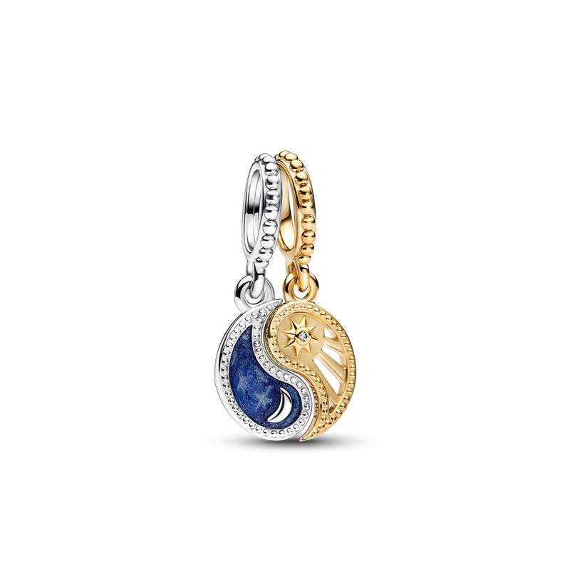 TWO-TONE SPLITTABLE SUN & MOON DANGLE CHARM