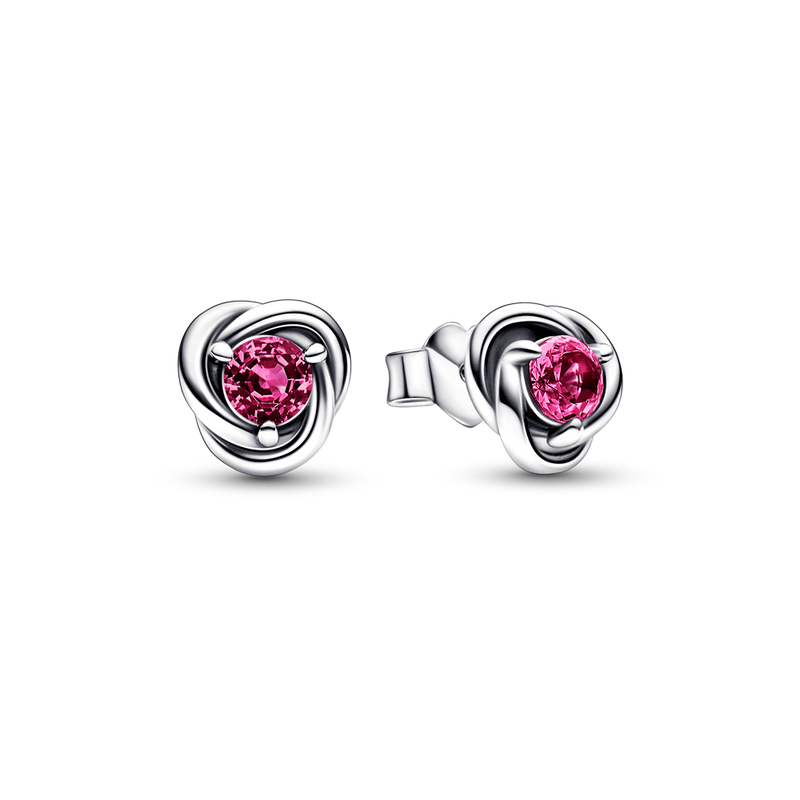 OCTOBER BIRTHSTONE ETERNITY CIRCLE STUD EARRINGS