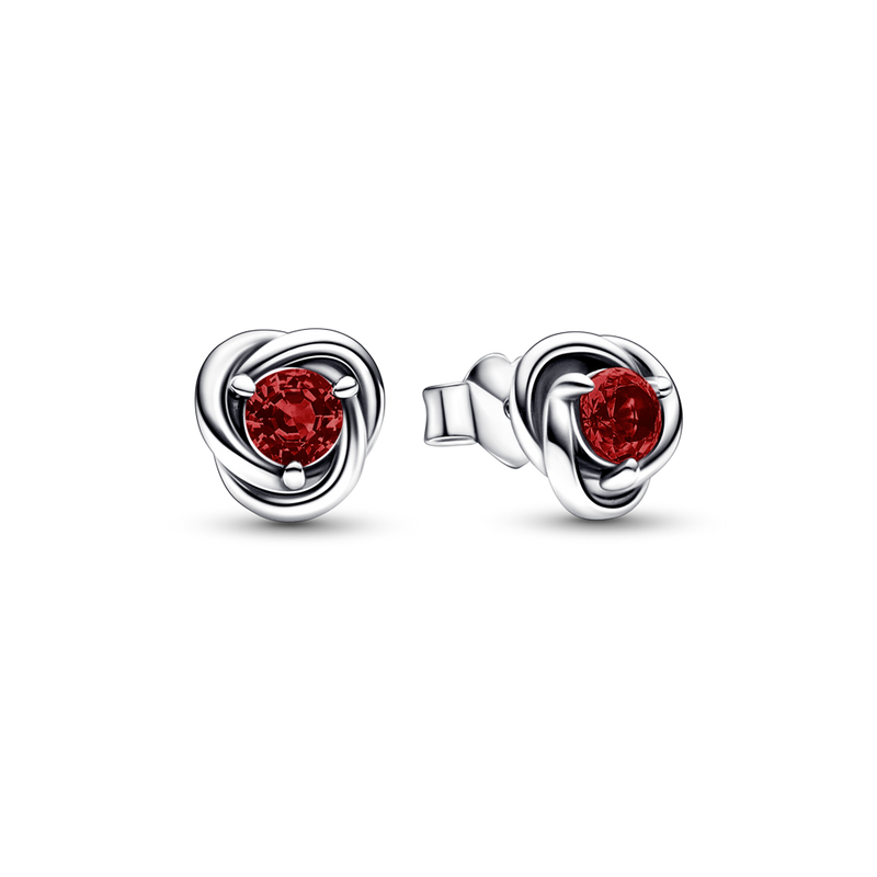 JANUARY BIRTHSTONE ETERNITY CIRCLE STUD EARRINGS