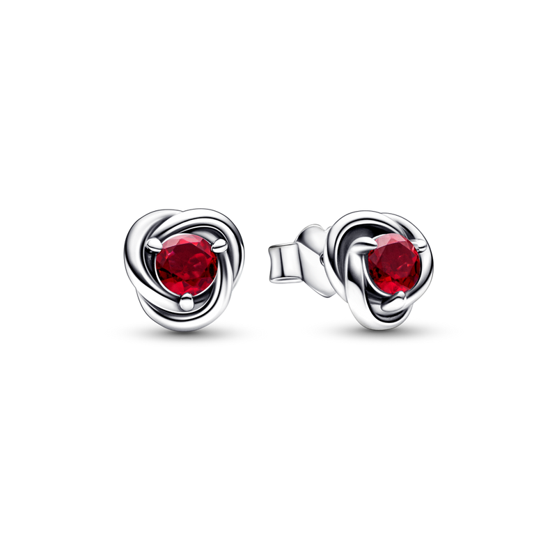 JULY BIRTHSTONE ETERNITY CIRCLE STUD EARRINGS