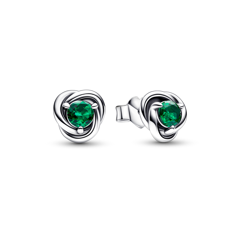 MAY BIRTHSTONE ETERNITY CIRCLE STUD EARRINGS