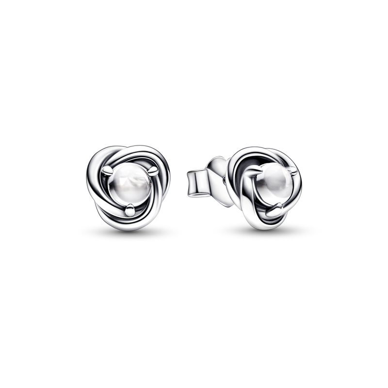 APRIL BIRTHSTONE ETERNITY CIRCLE STUD EARRINGS