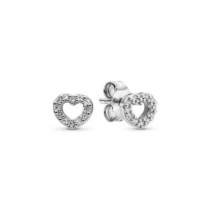 OPEN HEART STUD EARRINGS