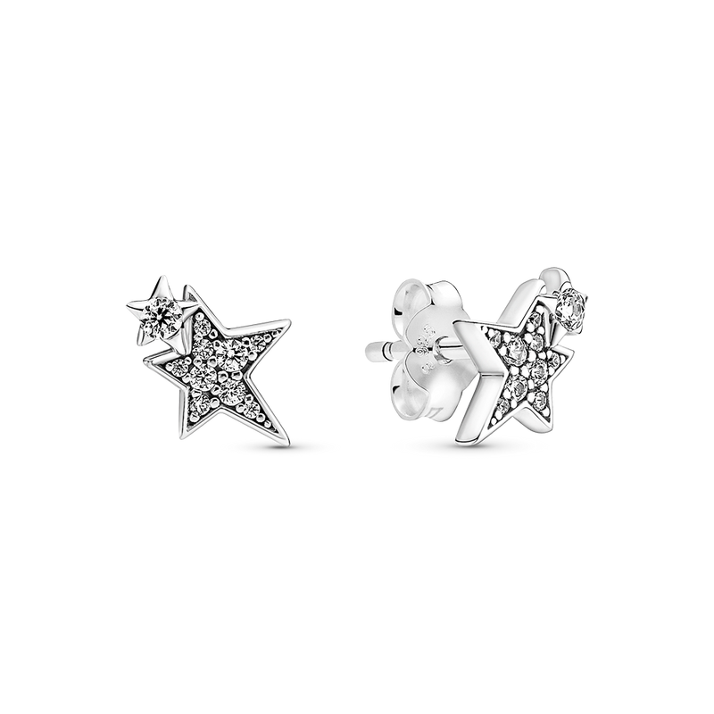 SPARKLING ASYMMETRIC STAR STUD EARRINGS