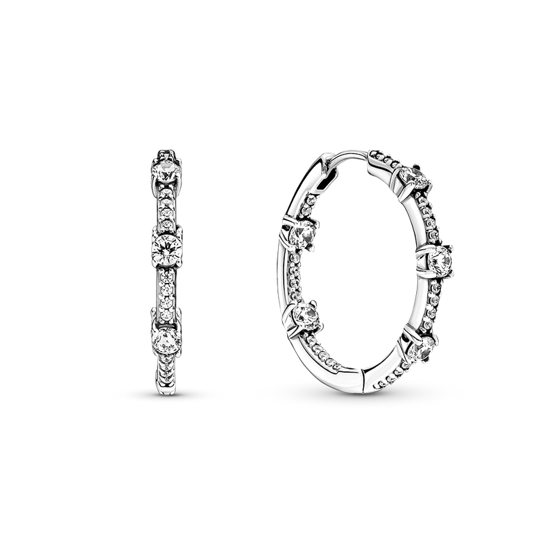 SPARKLING PAVÉ BARS HOOP EARRINGS