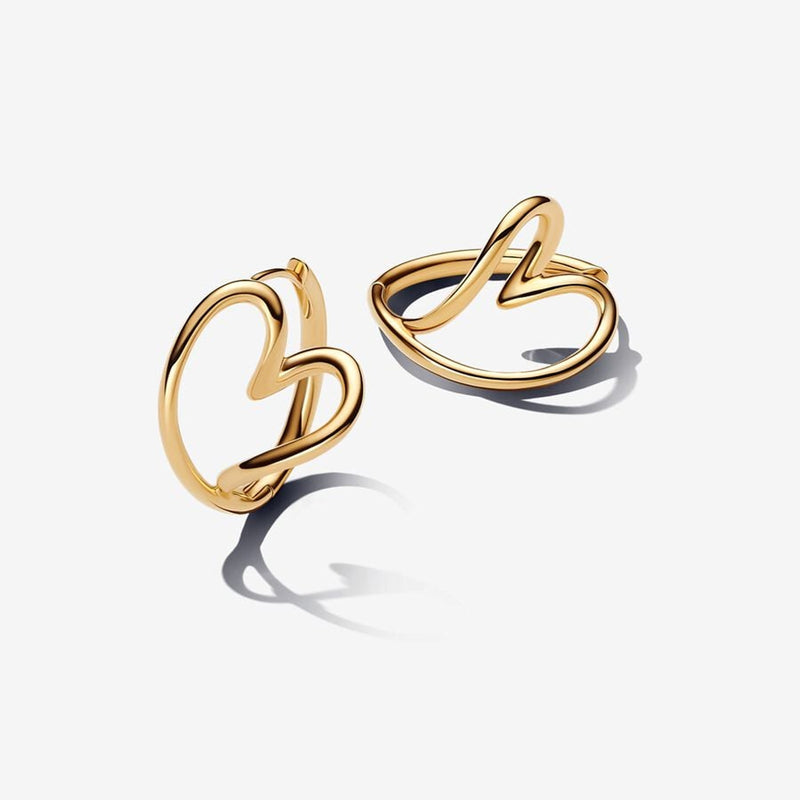 ORGANICALLY SHAPED HEART HOOP EARRINGS 263807C00