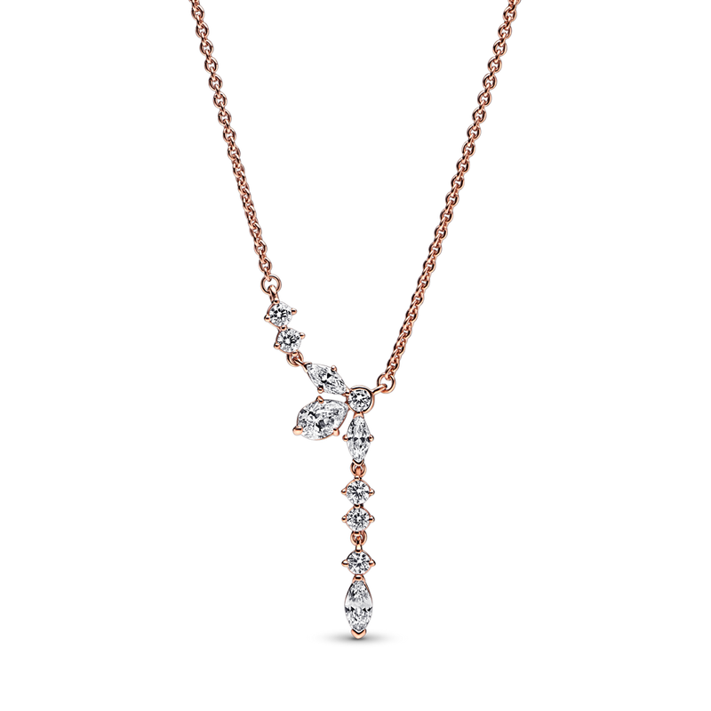 SPARKLING HERBARIUM CLUSTER DROP COLLIER NECKLACE