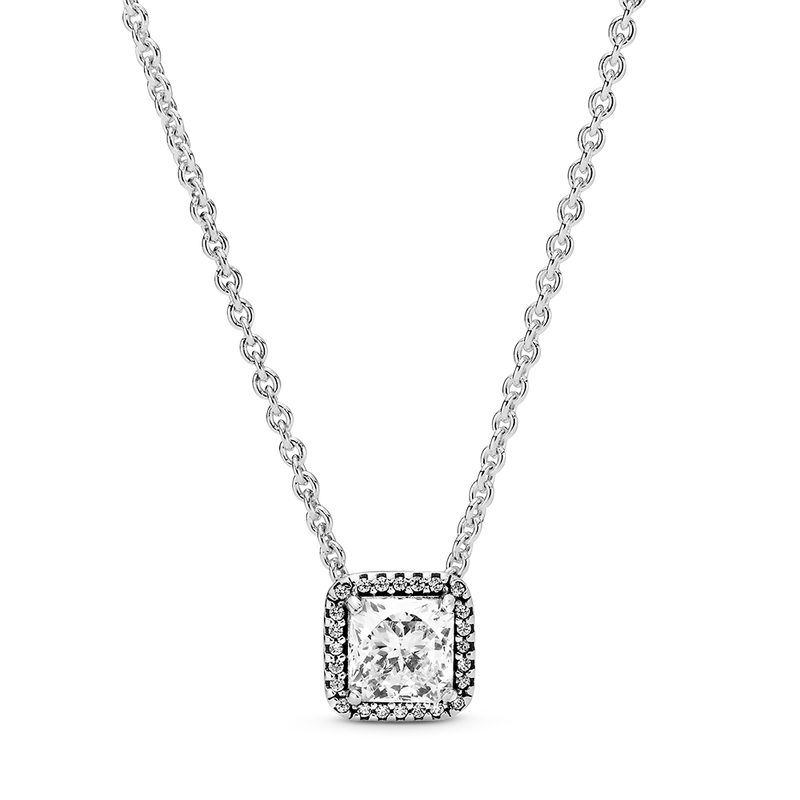 SQUARE SPARKLE HALO NECKLACE