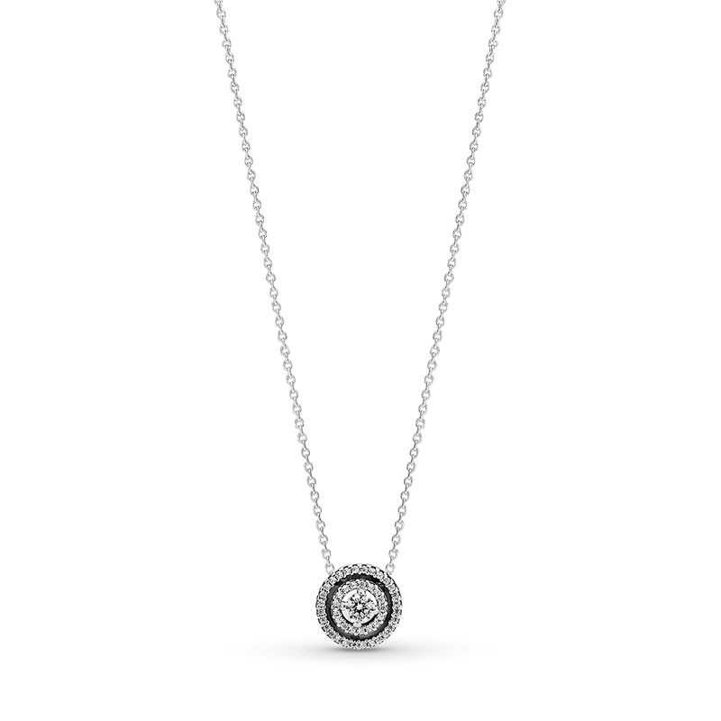 SPARKLING DOUBLE HALO COLLIER NECKLACE
