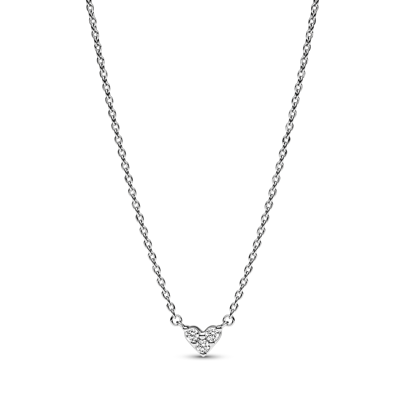 Triple Stone Heart Collier Necklace