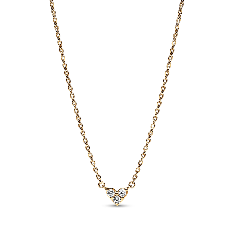 Triple Stone Heart Collier Necklace