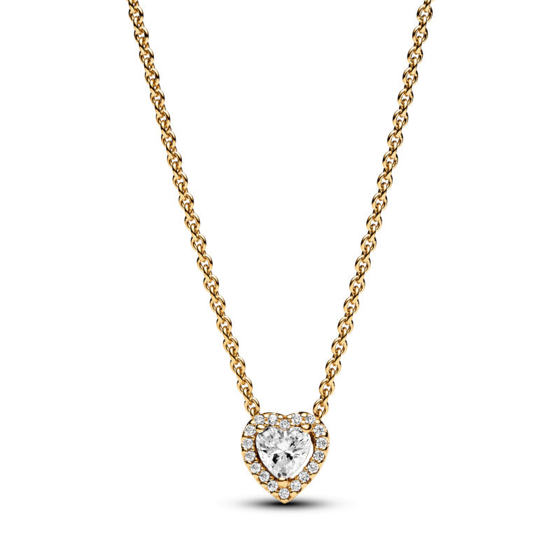 Sparkling Elevated Heart Collier Necklace