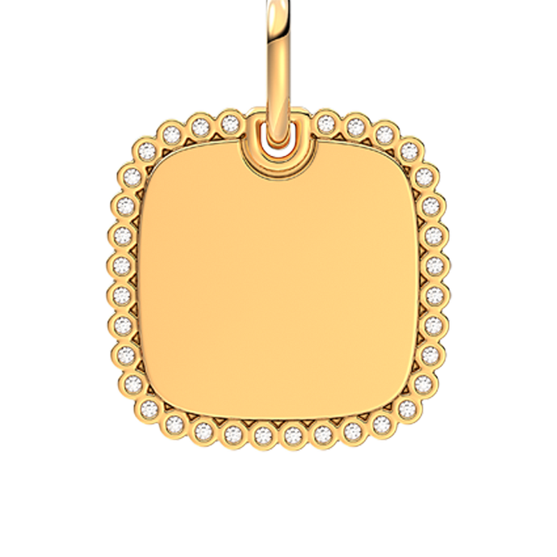 Engravable Square Tag Pendant