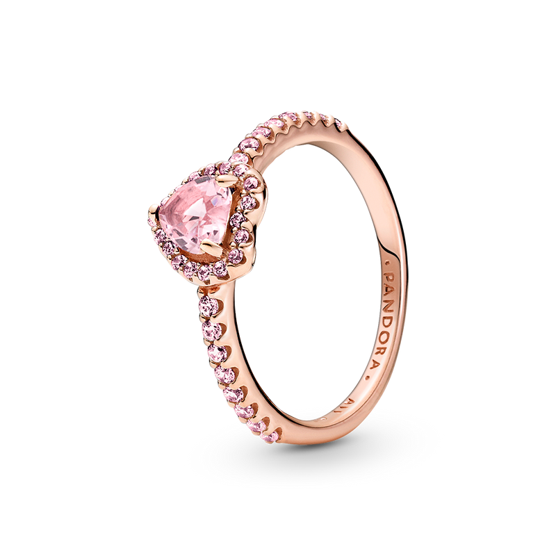SPARKLING ELEVATED HEART RING