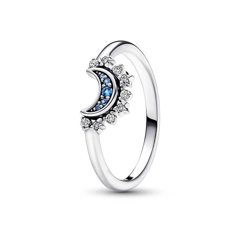CELESTIAL BLUE SPARKLING MOON RING 192675C01-52