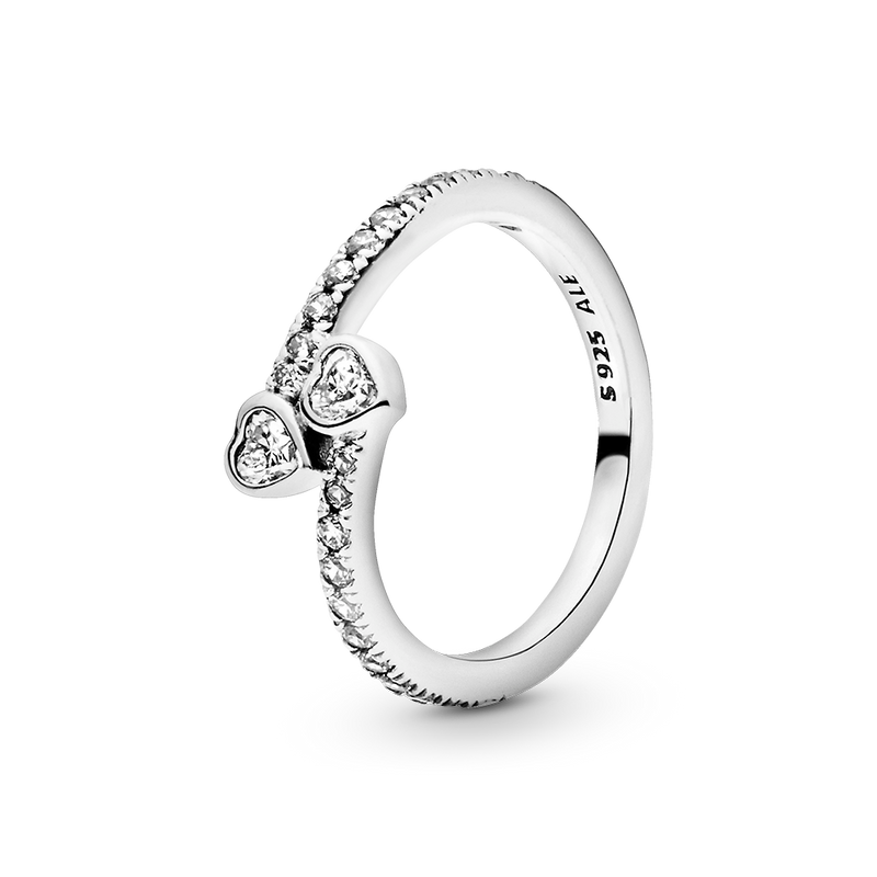 TWO SPARKLING HEARTS RING