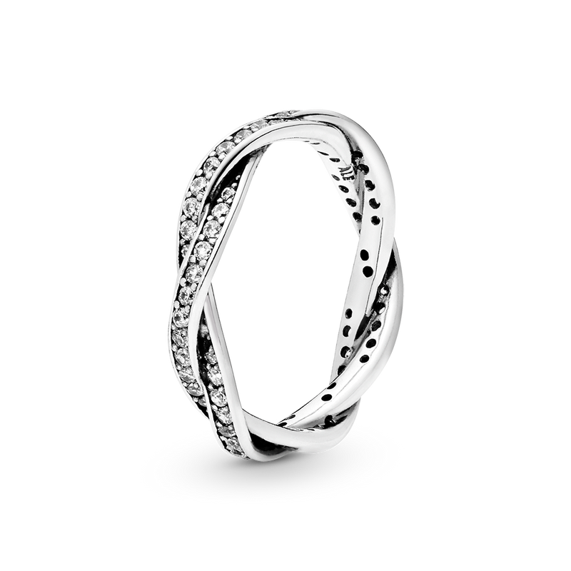 SPARKLING TWISTED LINES RING