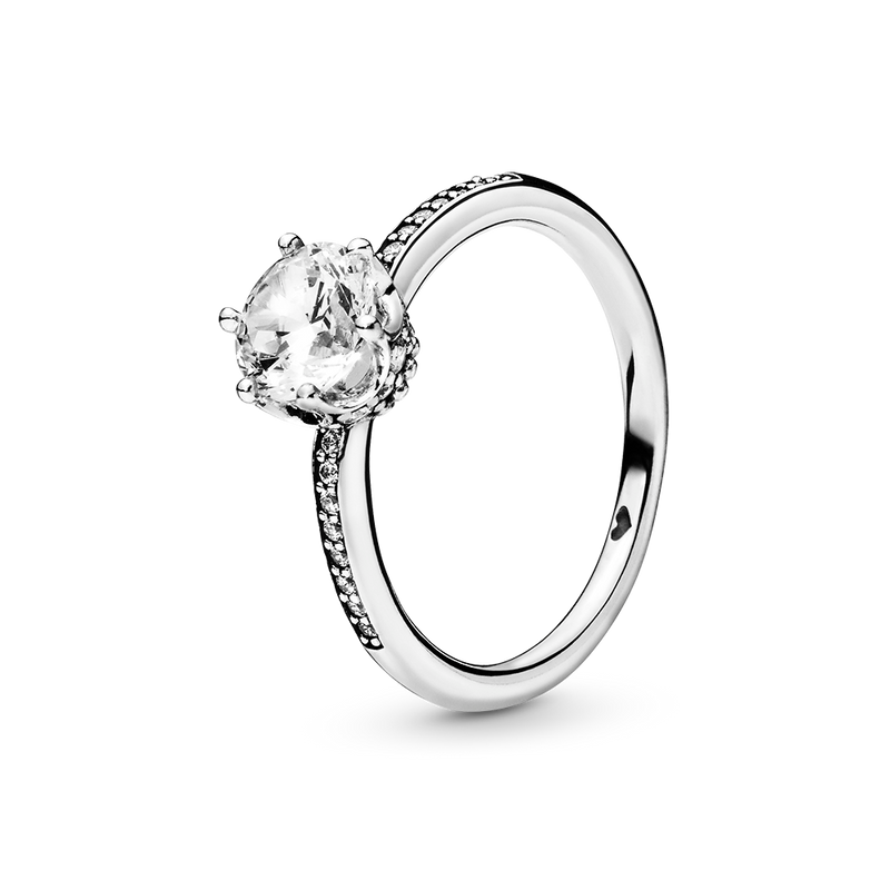 CLEAR SPARKLING CROWN RING