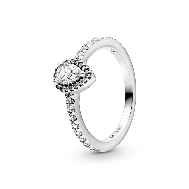 CLASSIC TEARDROP HALO RING