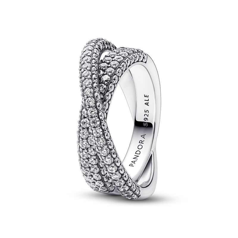 Pandora Timeless Pave Crossover Dual Band Ring
