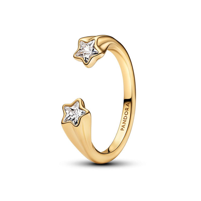 Gold Shooting Stars Open Ring - 52