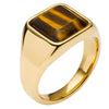 Fred Bennett Stainless Steel Gold Plated Tigers Eye Signet Ring R3857Y