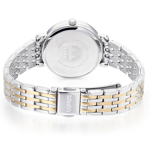 Lorus Ladies Classic Two-Tone White Dial Bracelet Watch RG222XX9