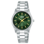 Lorus Ladies Green Dial Stainless Steel Bracelet Watch RG245XX9