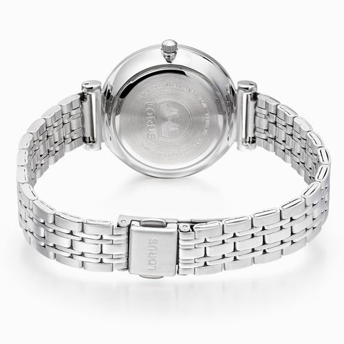 Lorus Ladies Blue Dial Cubic With Zirconia Markers Bracelet Watch RG257XX9
