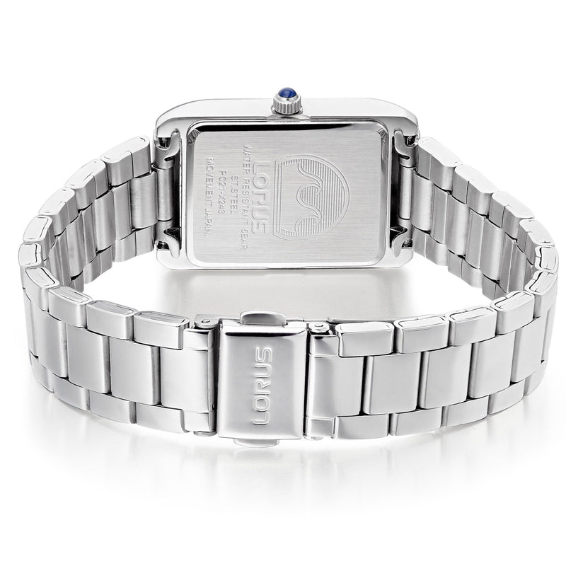 Lorus Ladies Rectangle Silver Dial Bracelet Watch RG285VX9