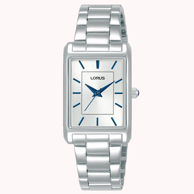 Lorus Ladies Rectangle Silver Dial Bracelet Watch RG285VX9