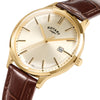 Rotary Gents Gold Tone 1895 Brown Strap Quartz Watch RGS10013/03