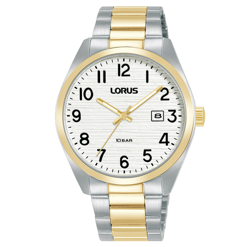 Lorus Gents White Dial Two-Tone Stainless Steel Bracelet Watch RH912RX9
