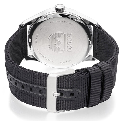Lorus Gents 24/7 Field Black Dial Black Strap Watch RH927QX9
