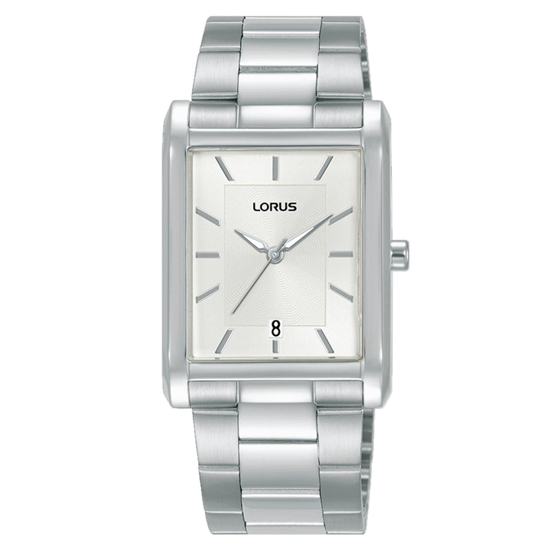 Lorus Gents Stainless Steel Rectangle Quartz Bracelet Watch RH937RX9