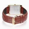 Lorus Gents White dial Rectangle Brown Leather Strap Watch RH940RX9