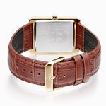 Lorus Gents White dial Rectangle Brown Leather Strap Watch RH940RX9