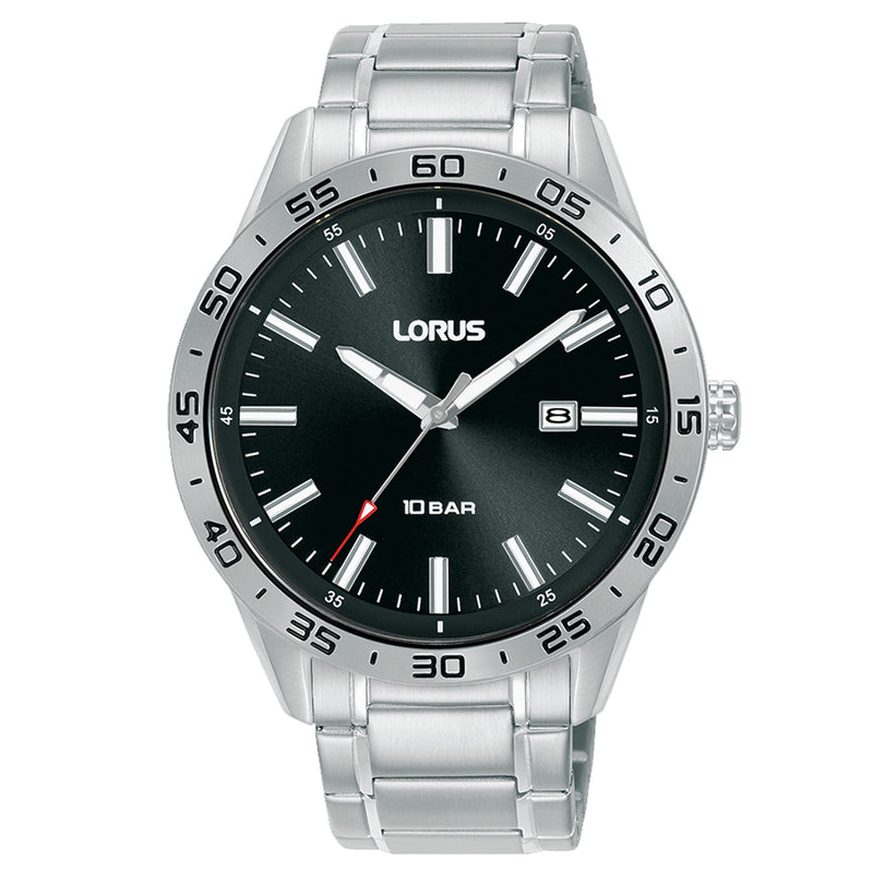 Lorus Gents Black Dial Sports Quartz Watch RH947QX9