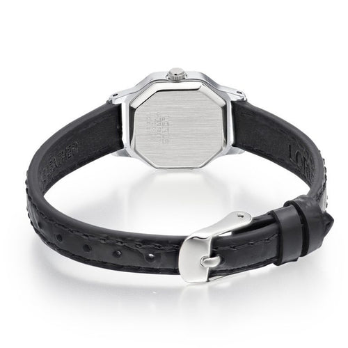 Lorus Ladies Octagonal Black Strap Quartz Watch RJ471BX9