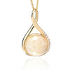 Clogau 9ct Yellow Gold Venus Quartz & Diamond Pendant & Chain