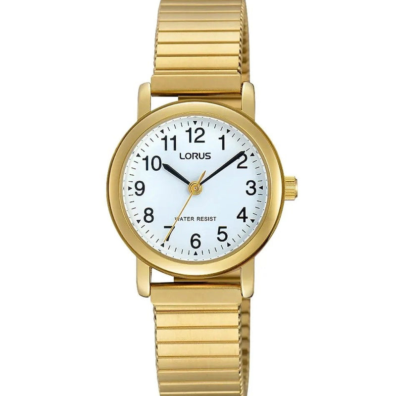 Lorus Ladies Gold Classic Quartz Expandable Bracelet Watch RRX04HX9