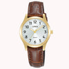 Lorus Ladies Gold Quartz Brown Strap Watch RRX20JX9