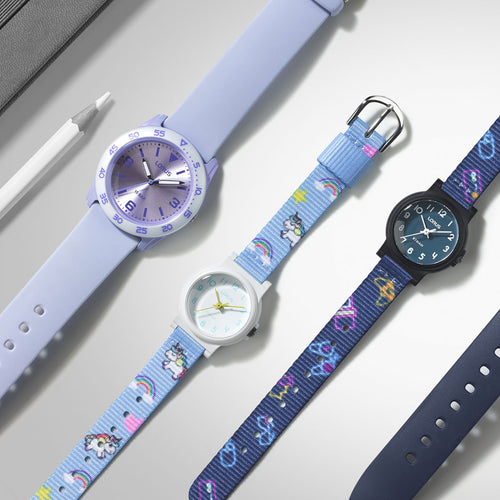Lorus Junior Blue Nylon Gaming Pattern Quartz Watch RRX45JX9