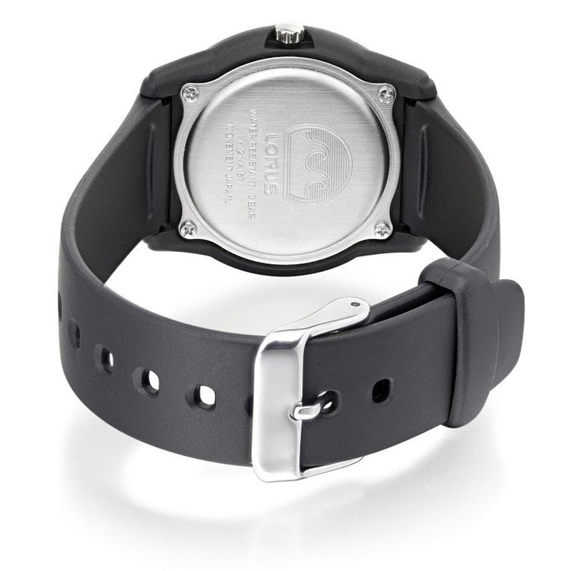 Lorus Junior Black & White Silicone Quartz Watch RRX85HX9