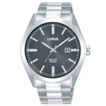 Lorus Gents Grey Dial Stainless Steel Solar Powered Watch RX333AX9