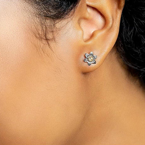 Clogau Silver Daffodil Stud Earrings