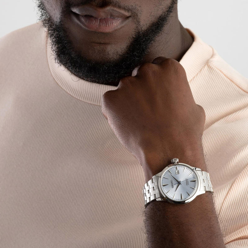 Seiko Gents Presage Cocktail Time Light Blue Dial Automatic Bracelet Watch SRPE19J1