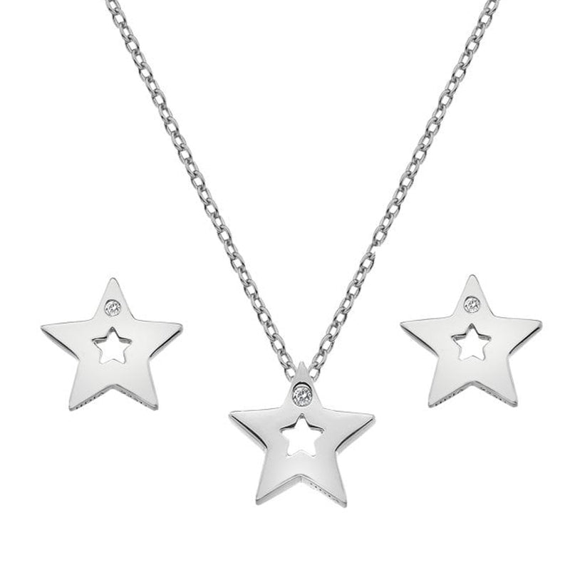 Hot Diamonds Sterling Silver Amulets Star Earring & Pendant Set SS132